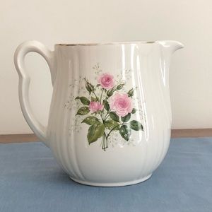 Vintage Hall’s Superior Quality Pitcher Pink Roses